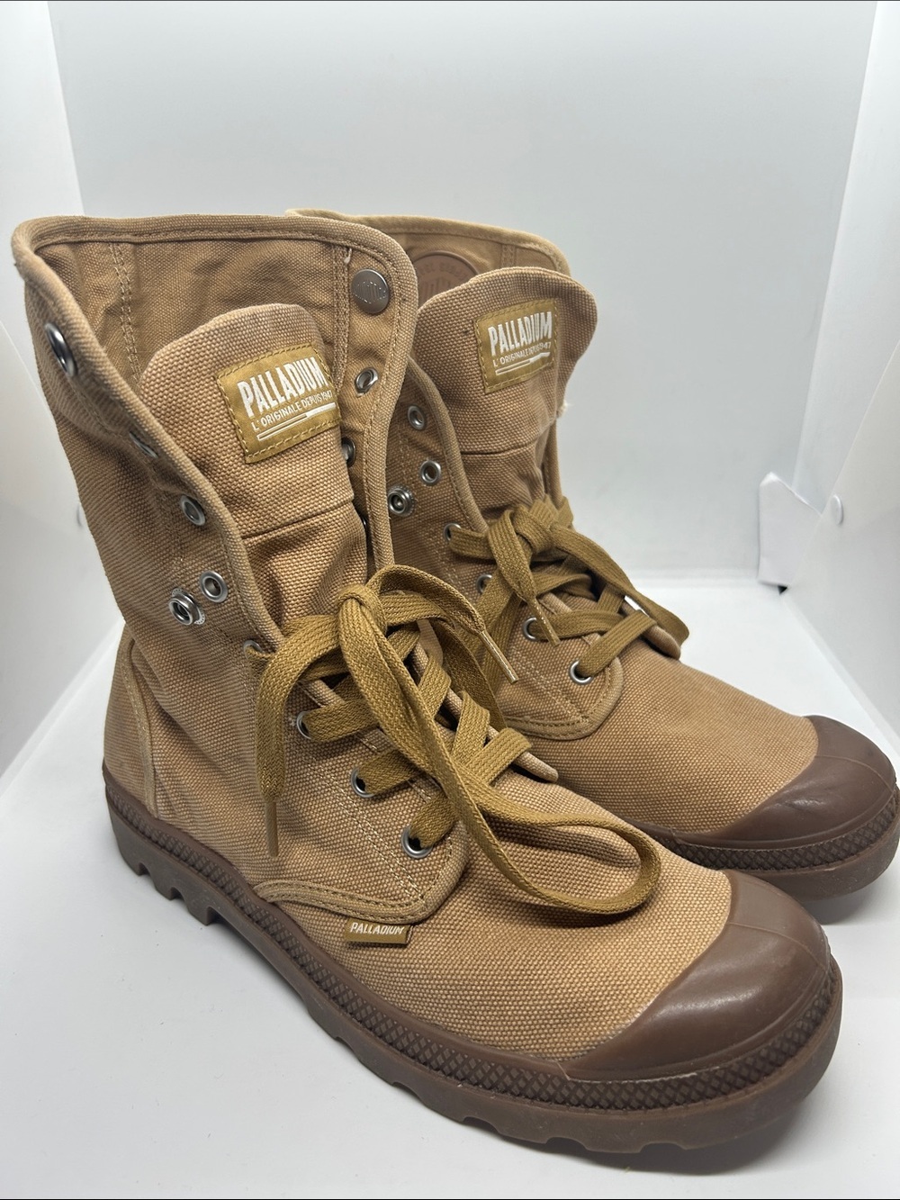 Palladium Women’s Pampa Baggy Wax 02353-209 Woodlin Canvas Boots  Size 10 - Picture 6 of 13